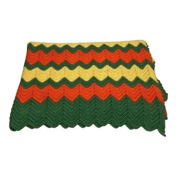 Vintage Other - Vintage Extra Large Geometric Crocheted Blanket